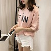 FiN ワンポイント英字 ロゴ半袖Tシャツ M ピンク